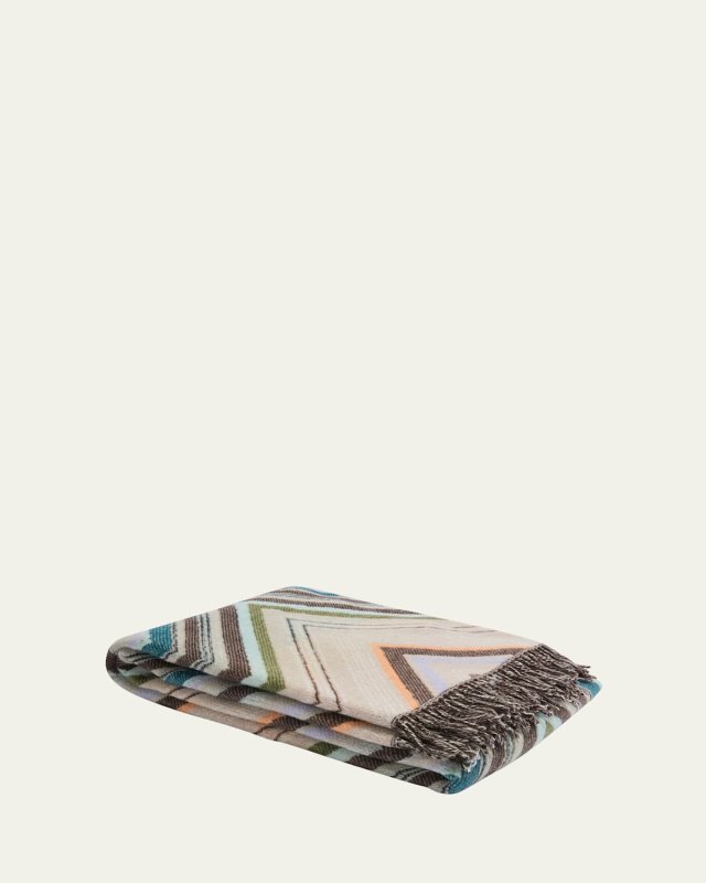 Chevron Wool-Blend Throw, 98" x 100"